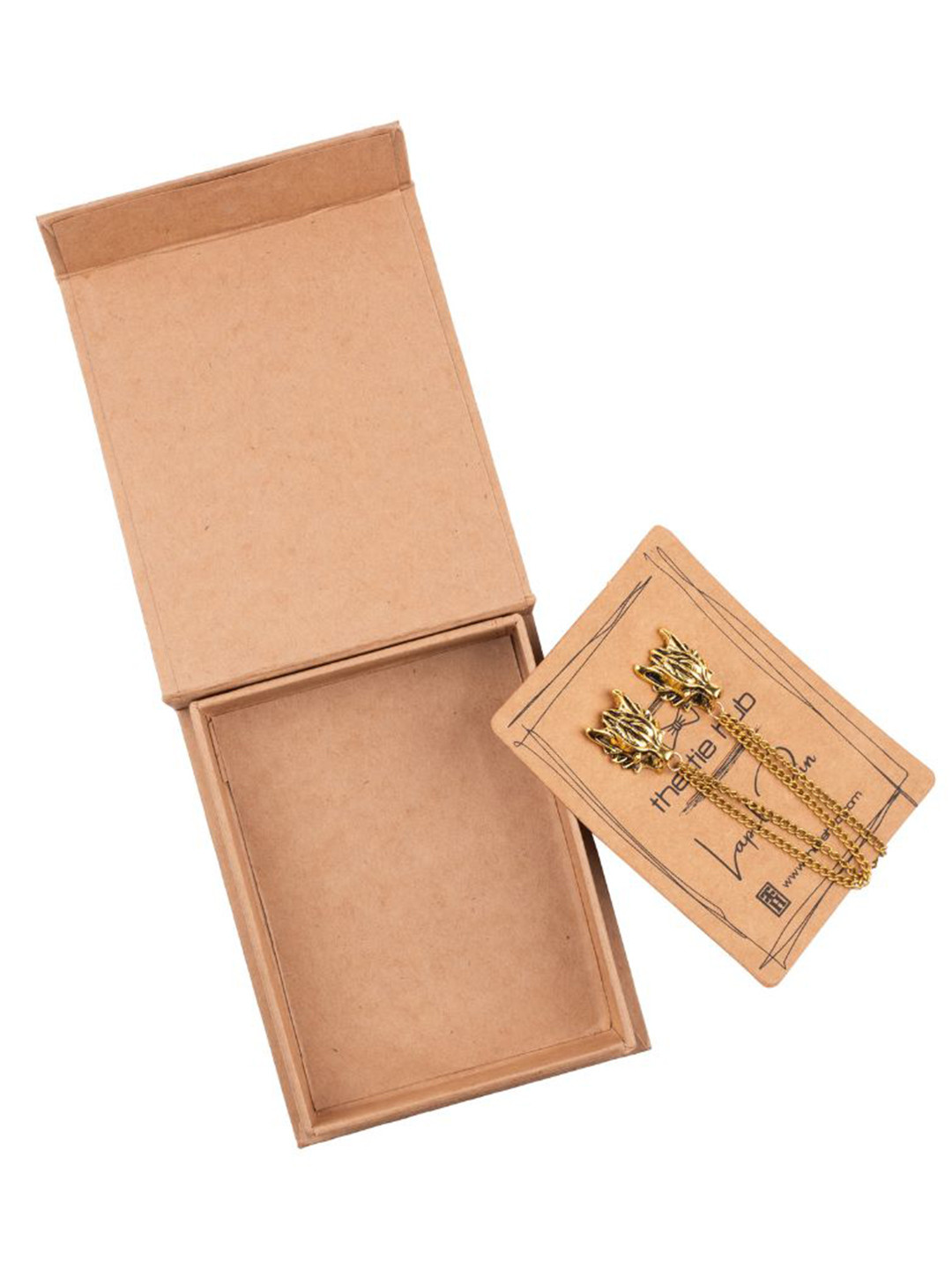 The Tie Hub Men Wolf Head Chain Lapel Pin