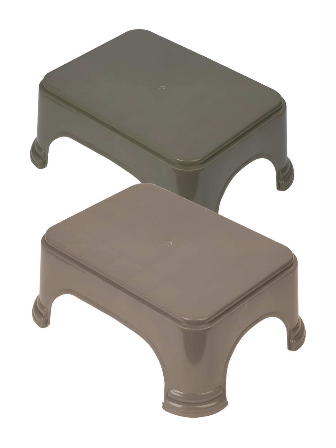 Kuber Industries Brown & Grey 2 piece Solid Plastic Bath Accessories Set