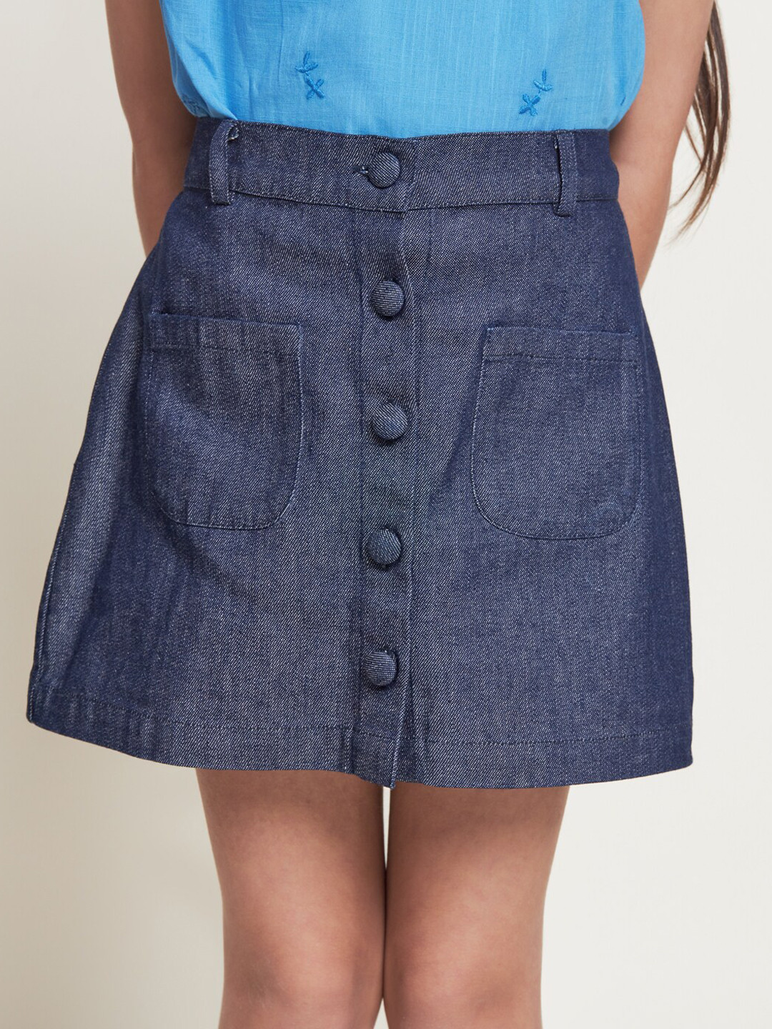 The Tribe Kids Girls Pure Cotton Above Knee A-Line Skirt