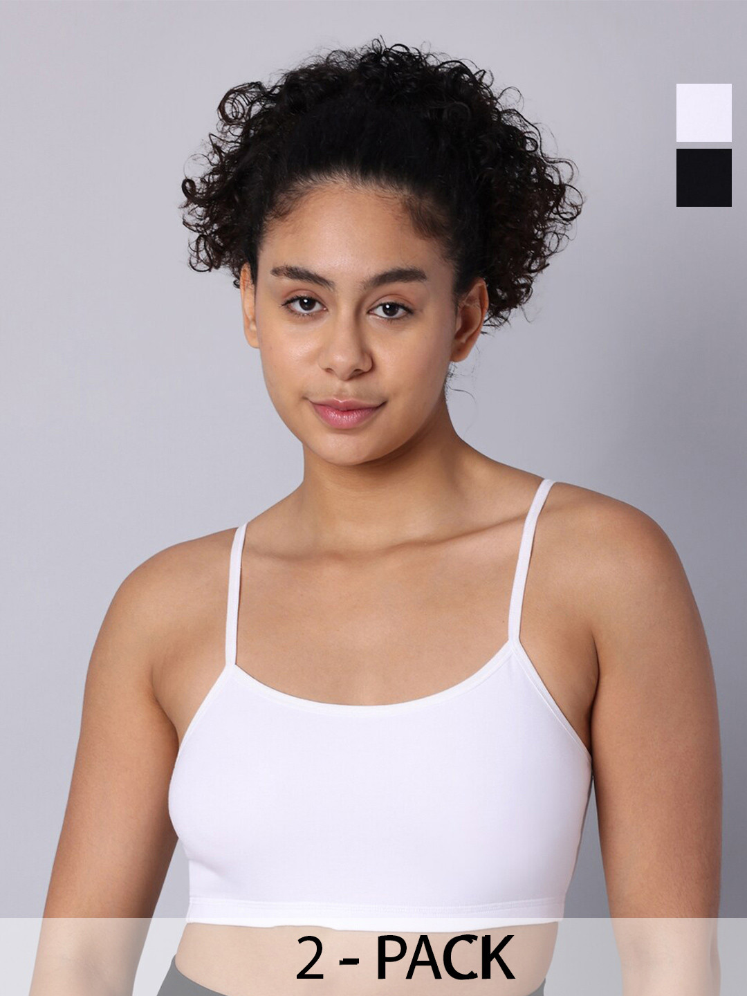 Sillysally Pack of 2 Non Padded Double Layer Workout Bras With All Day Comfort