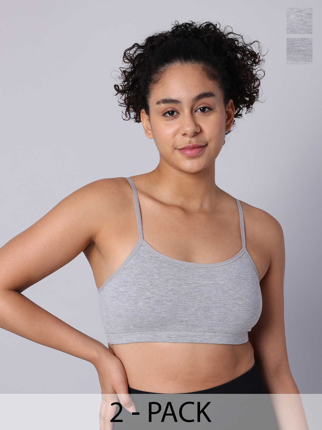 Sillysally Women Pack of 2 Non Padded Double Layer Workout Bras With All Day Comfort