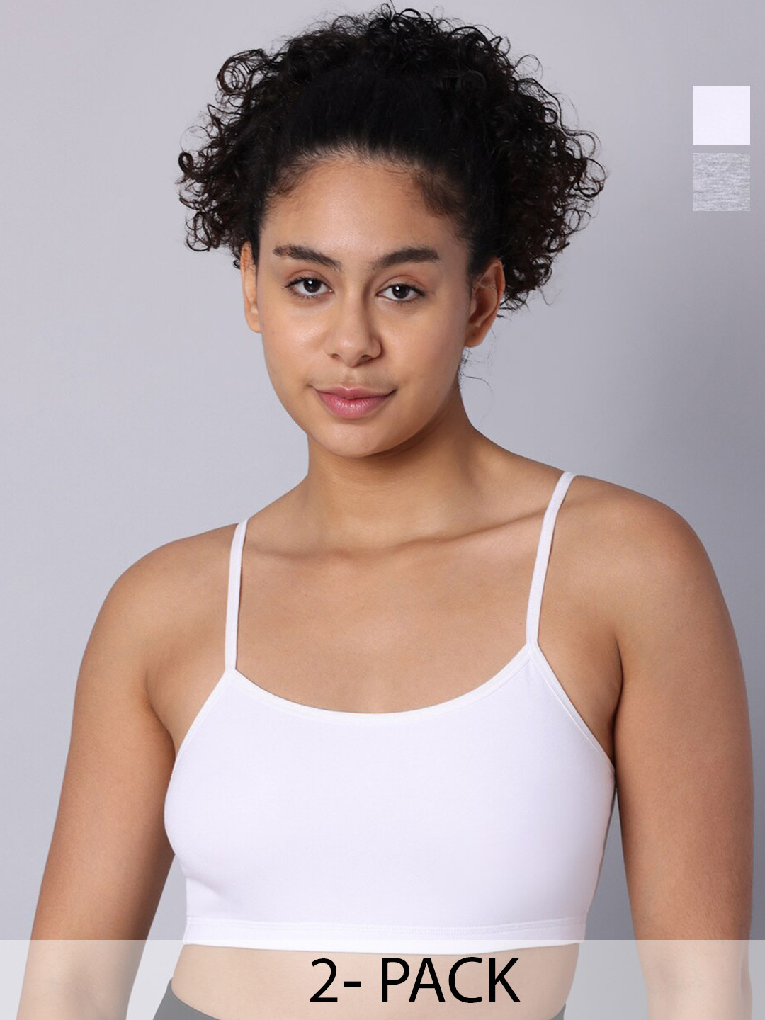 Sillysally Pack of 2 Non Padded Double Layer Workout Bras With All Day Comfort