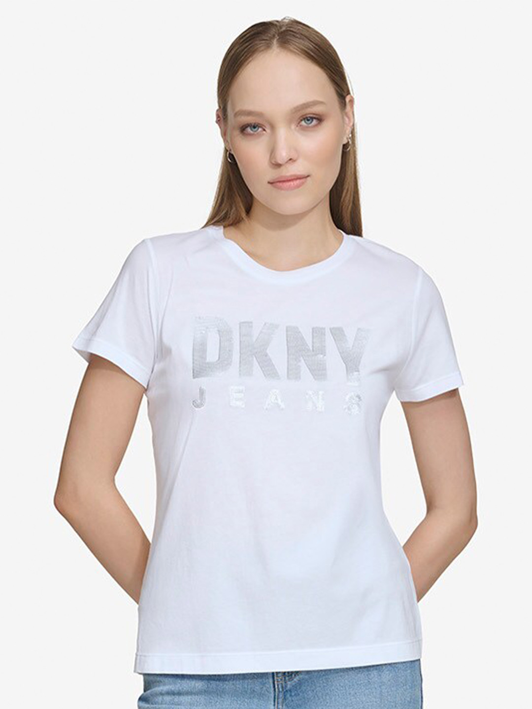 DKNY Typography Printed Round Neck Short Sleeves T-shirt