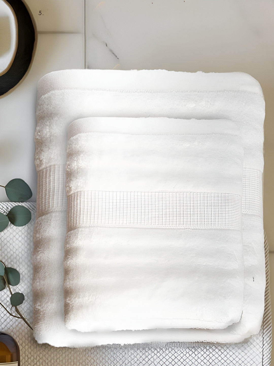 MUSH White 2 Piece 100% Bamboo 500 GSM Towel