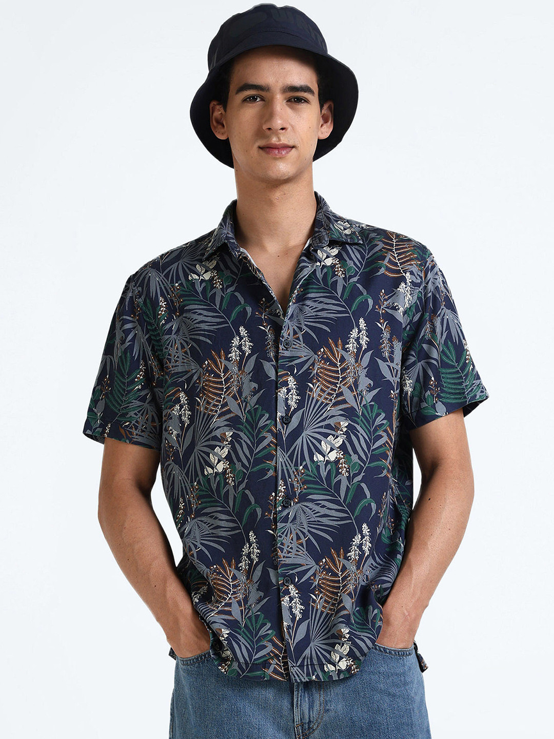 Flying Machine Floral Printed Lyocell Shirt