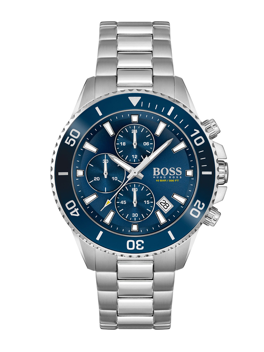 BOSS Men Admiral Brass Dial & Stainless Steel Straps Analogue Chronograph Watch 1513907