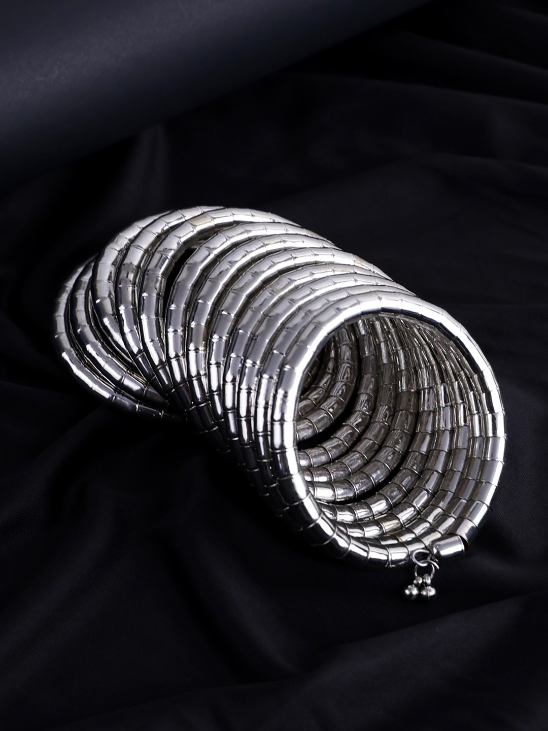 PANASH Silver-Plated Spiral Bracelet Bangles