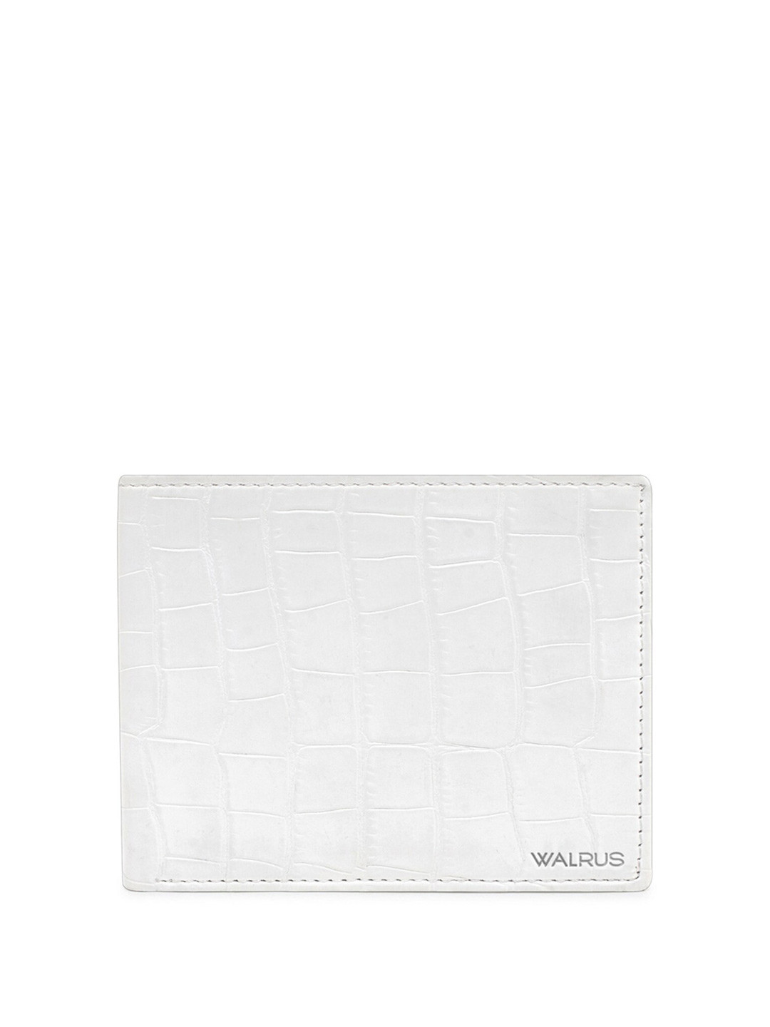 Walrus Men Animal Textured Vegan Leather Two Fold Wallet with SIM Card Holder