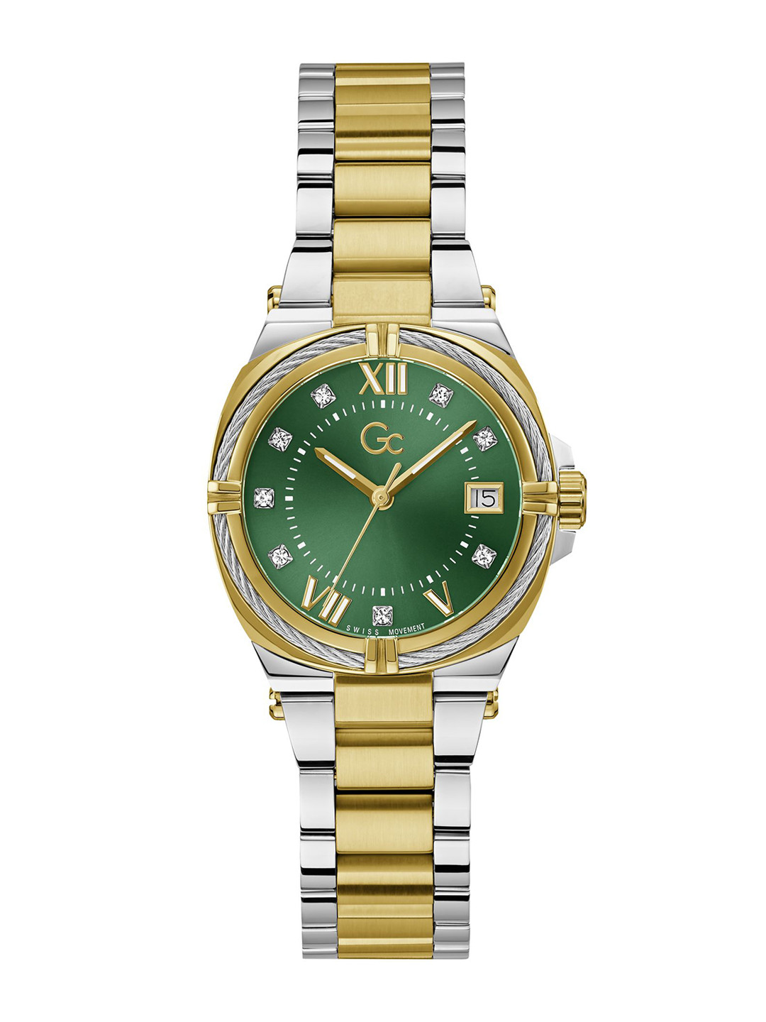 GC GUESS COLLECTION IronClass Lady Green Round Dial Women Analog Watch - Z43002L1MF