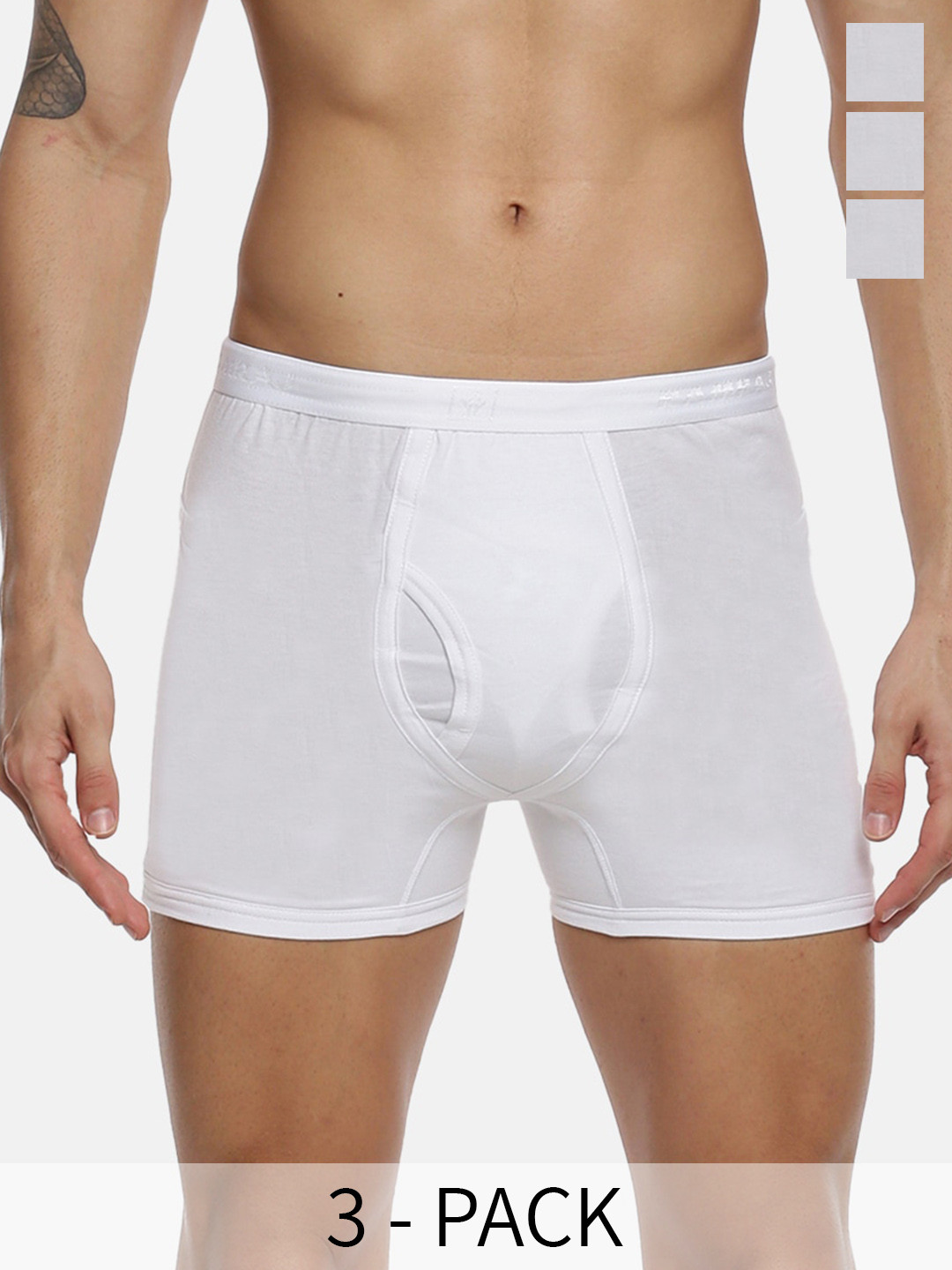 Ramraj Pack Of 3 Mid Rise Pocketless Trunks IMAXRIBWWPOET3P