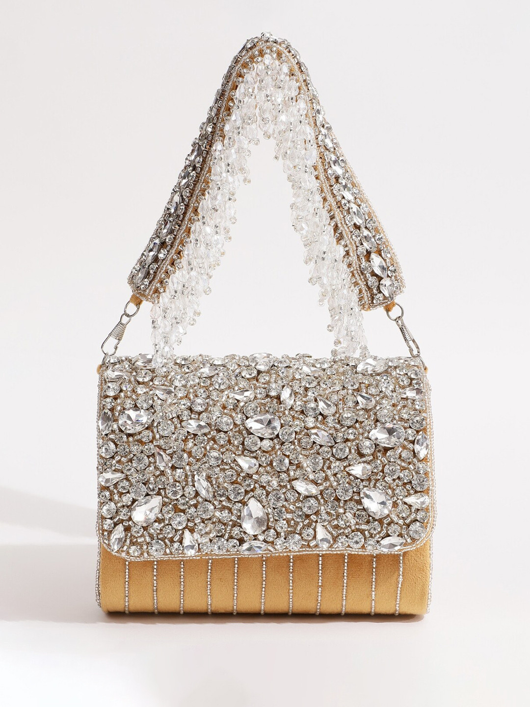 THE TAN CLAN Embroidered Foldover Clutch