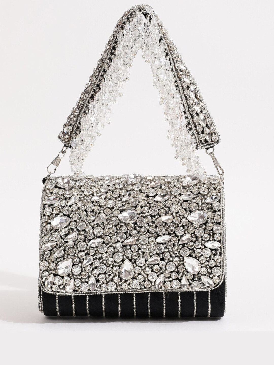 THE TAN CLAN Embroidered Foldover Clutch