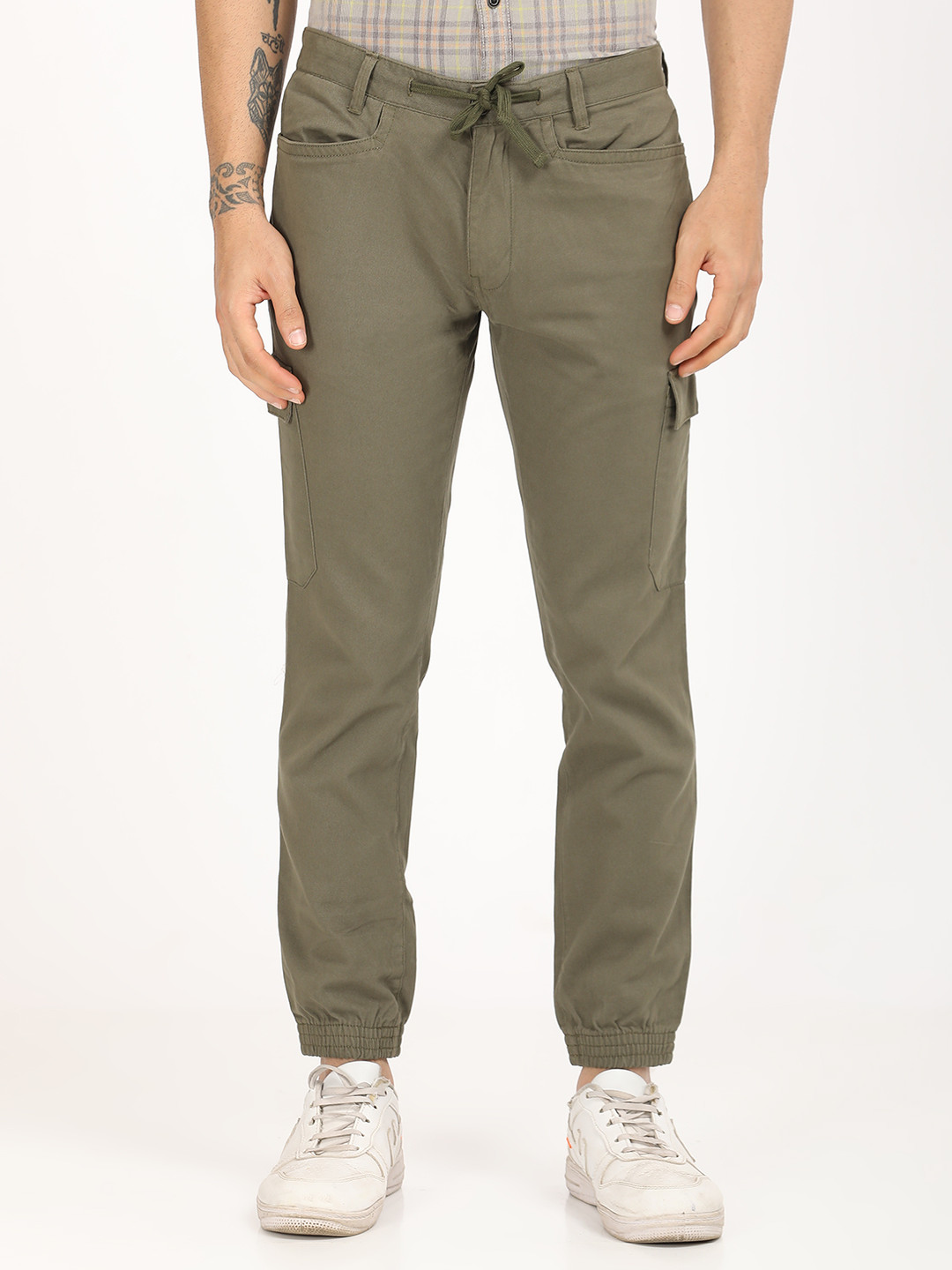 Indian Terrain Men Urban - C Tapered Fit Pure Cotton Cargo Trousers