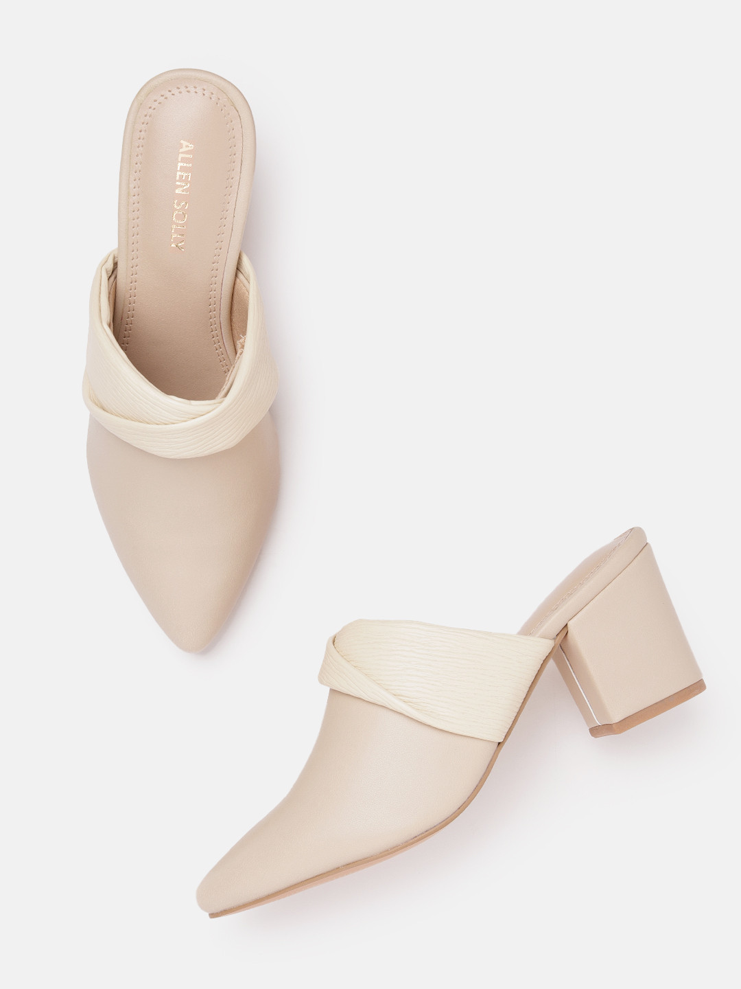 Allen Solly Pleated Detail Block Heel Pumps