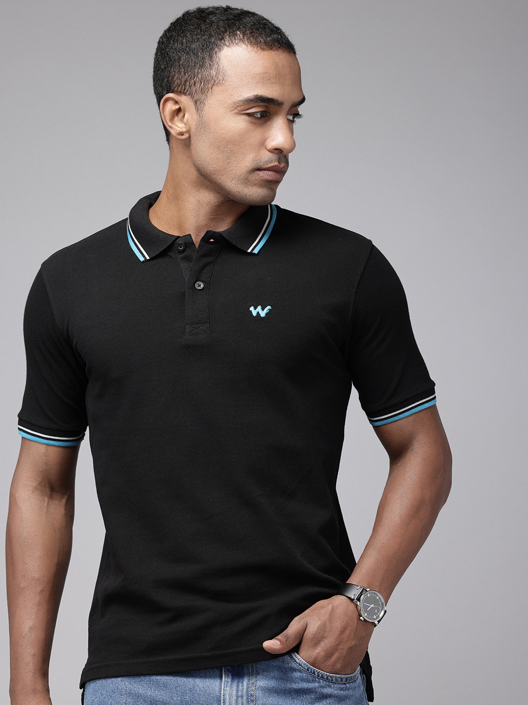 Wildcraft Solid Polo Collar Pure Cotton T-shirt