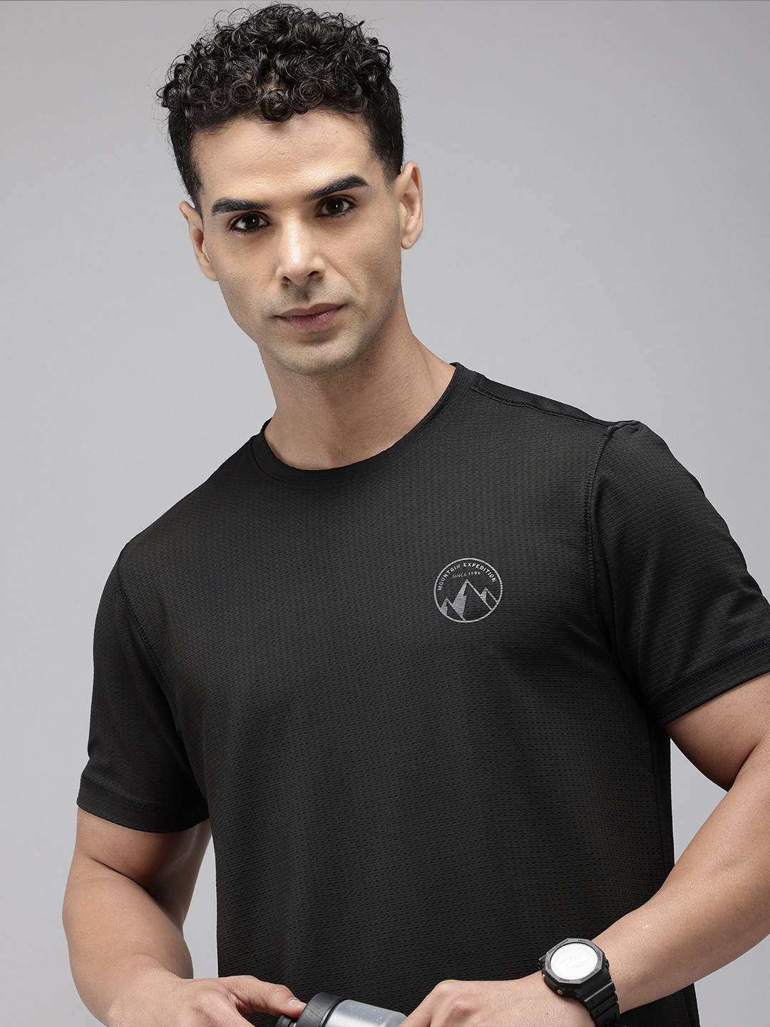 Wildcraft OP JACQUARD CREW Self Design Sports T-shirt