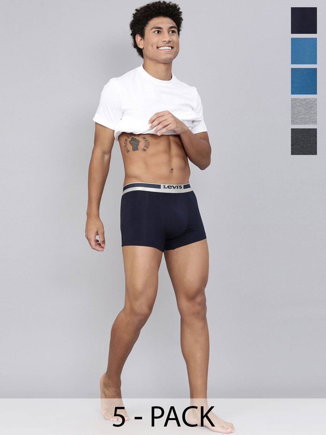 Levis Pack Of 5 Mid-Rise Cotton Trunks 9261327-1-18772278