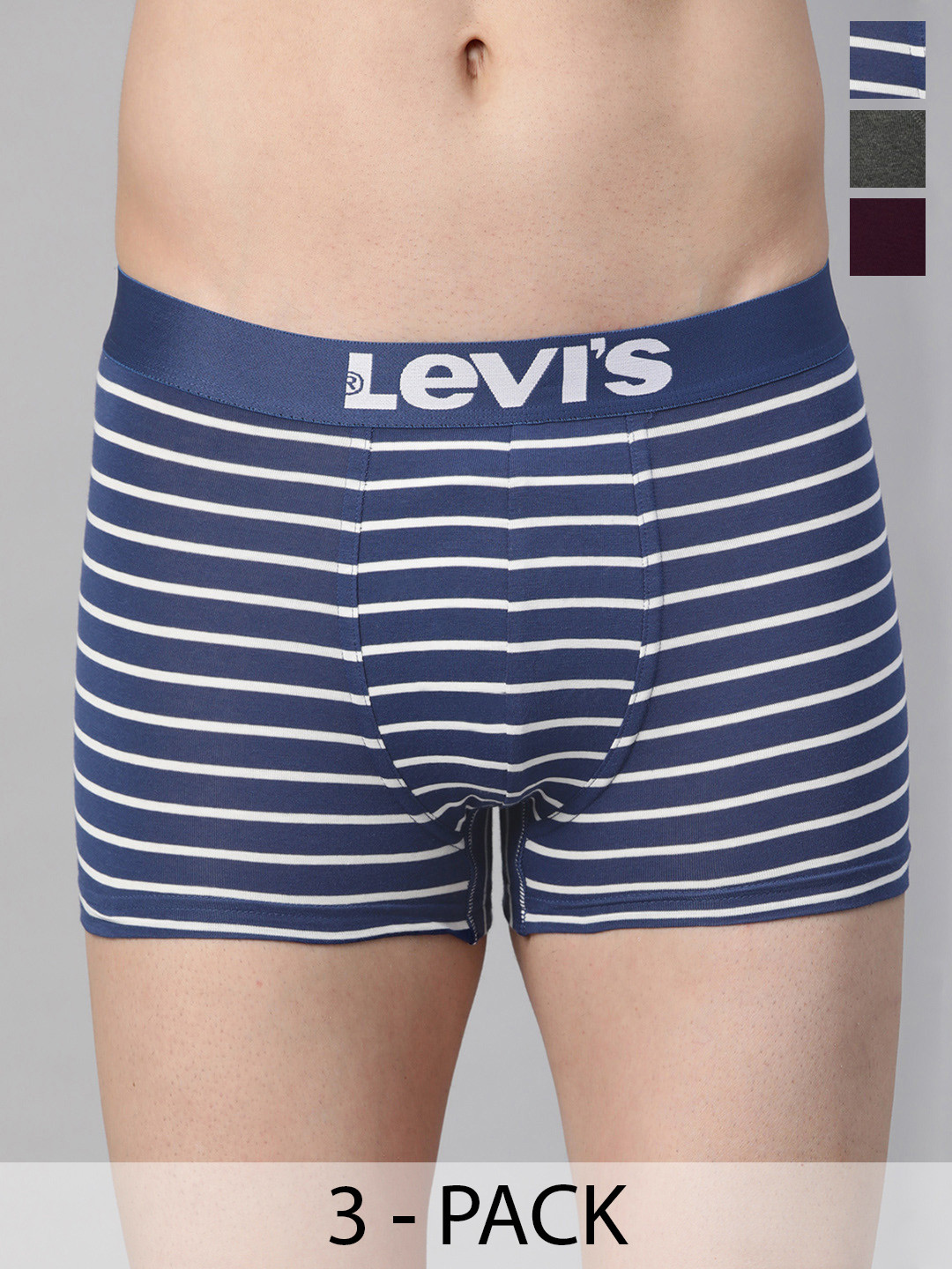 Levis Pack Of 3 Mid-Rise Cotton Trunks 14447646-1-14461446