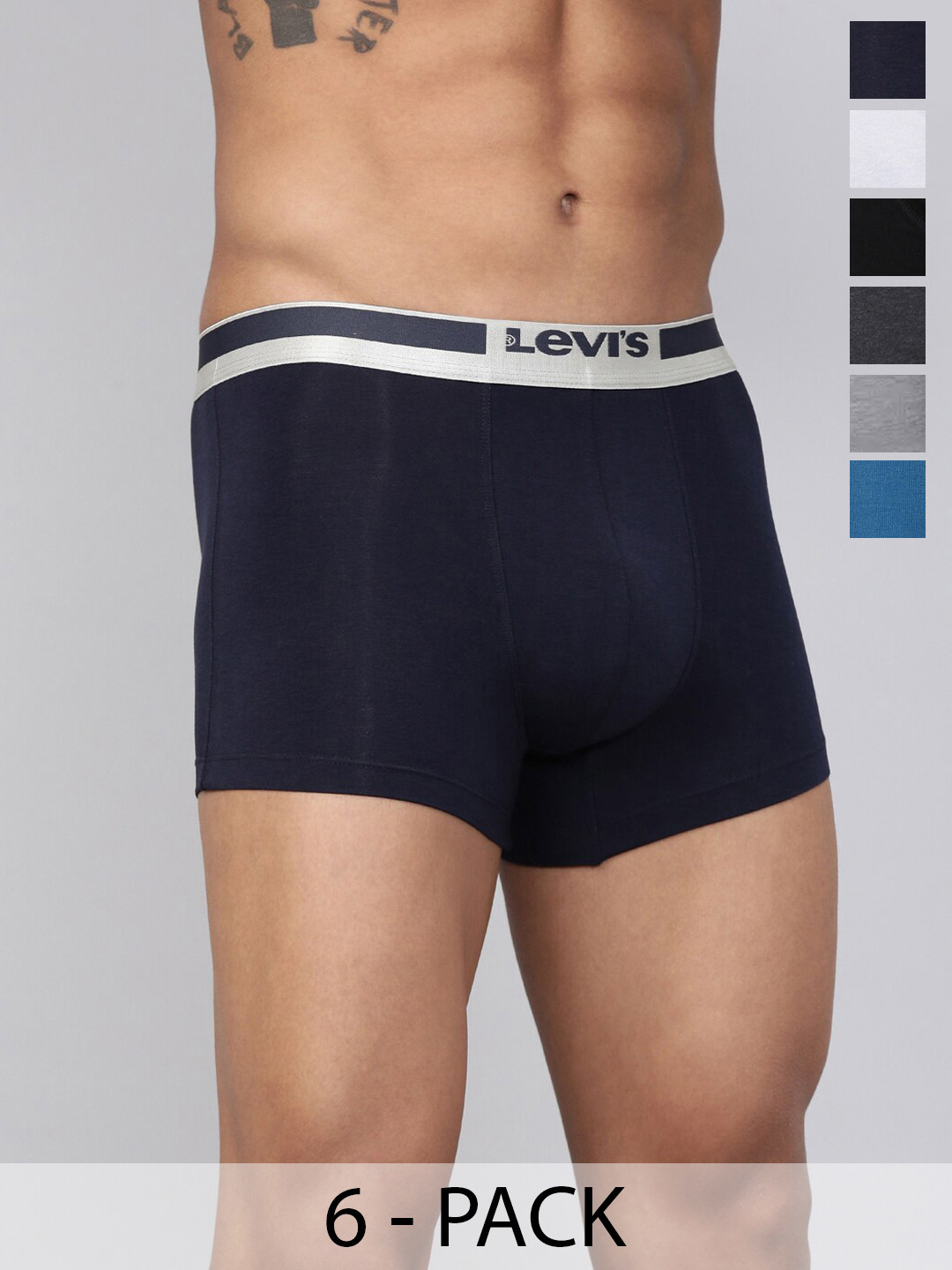 Levis Pack Of 6 Mid-Rise Cotton Trunks 18772278-1-18412412
