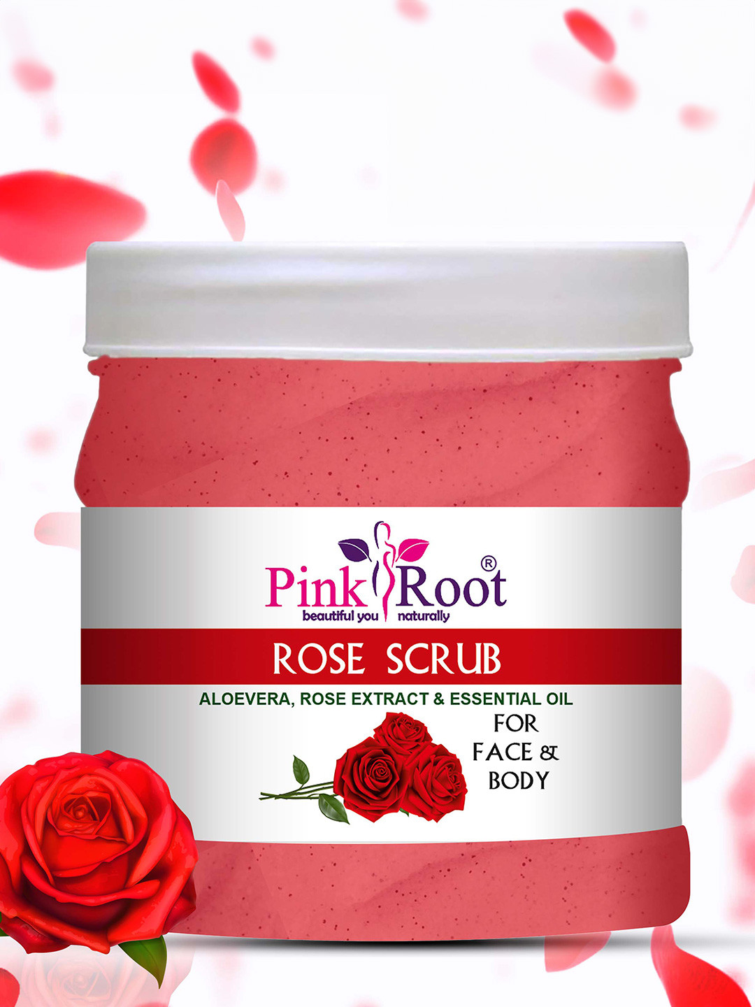 Pink Root Rose Scrub With Aloevera & Rose Extract - 500ml