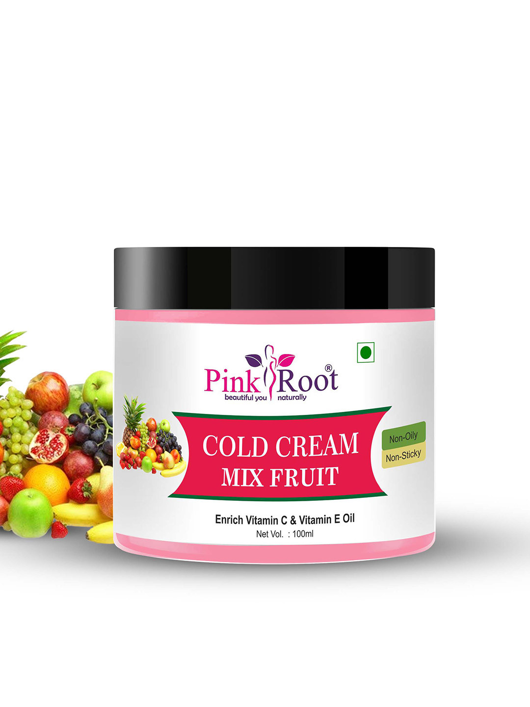 Pink Root Mix Fruit Cold Cream with Vitamins C & E Oil - 100 ml