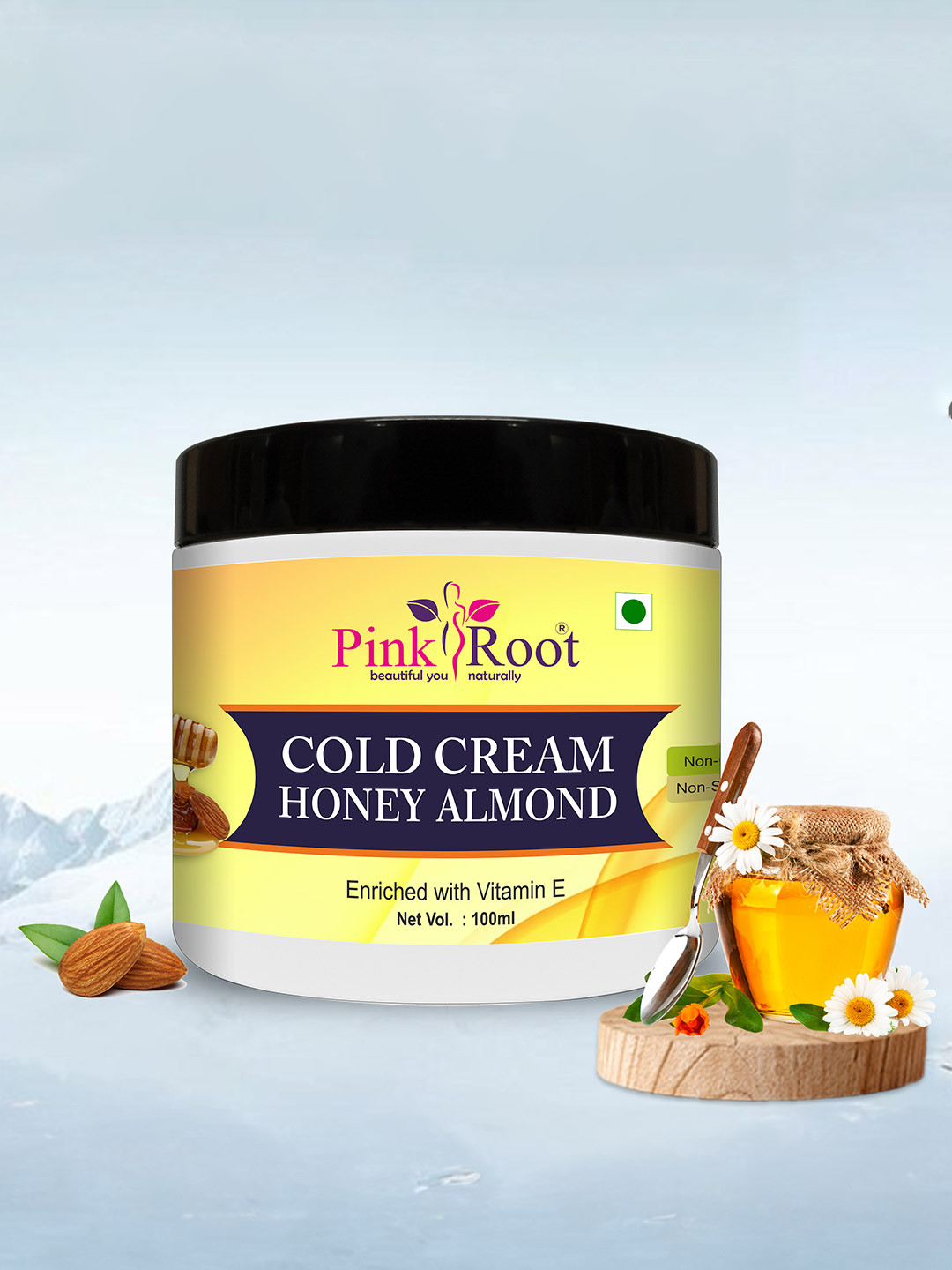 Pink Root Honey Almond Cold Cream with Vitamin E - 100ml