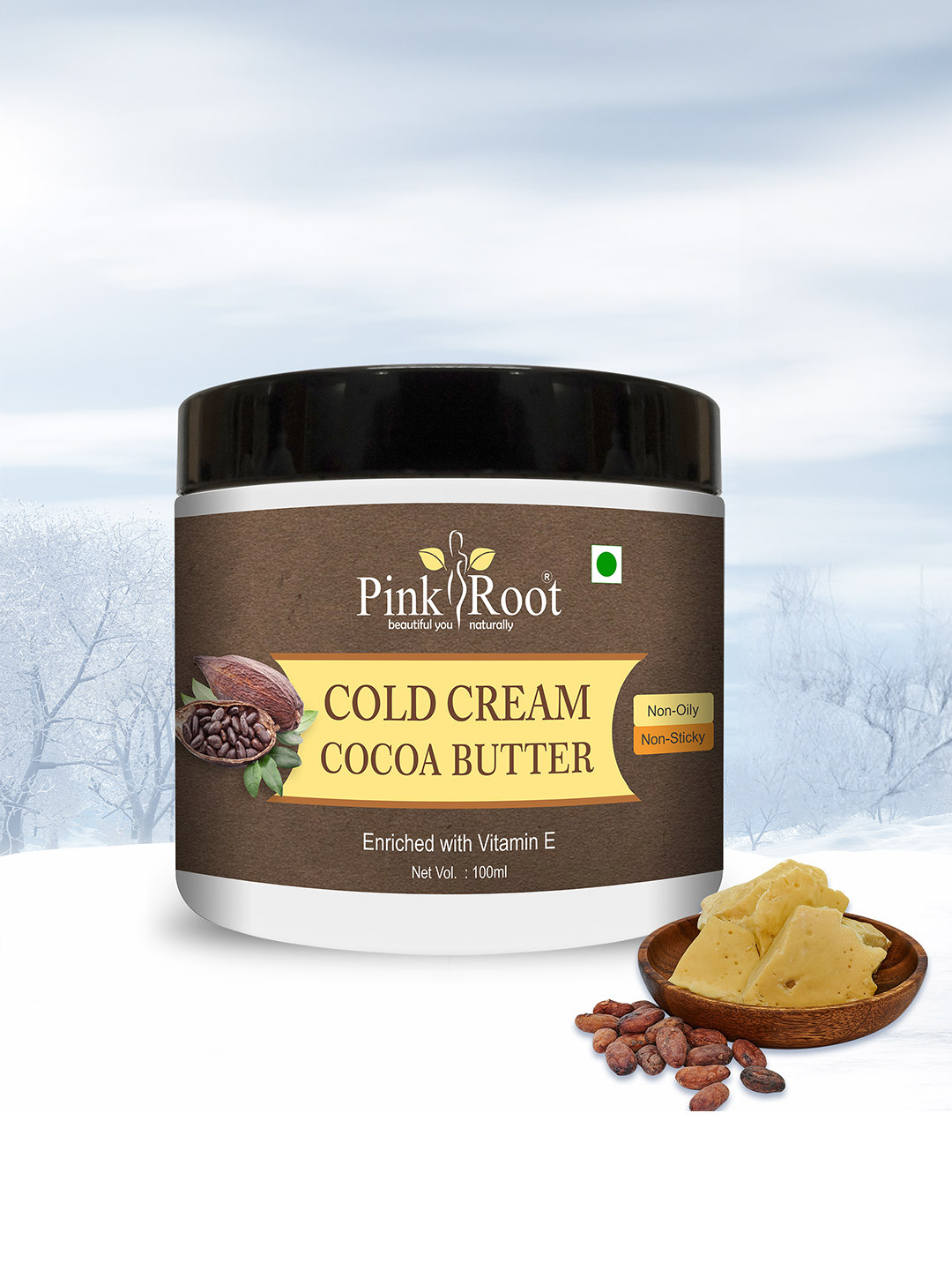 Pink Root Cocoa Butter Cold Cream with Vitamin E - 100 ml