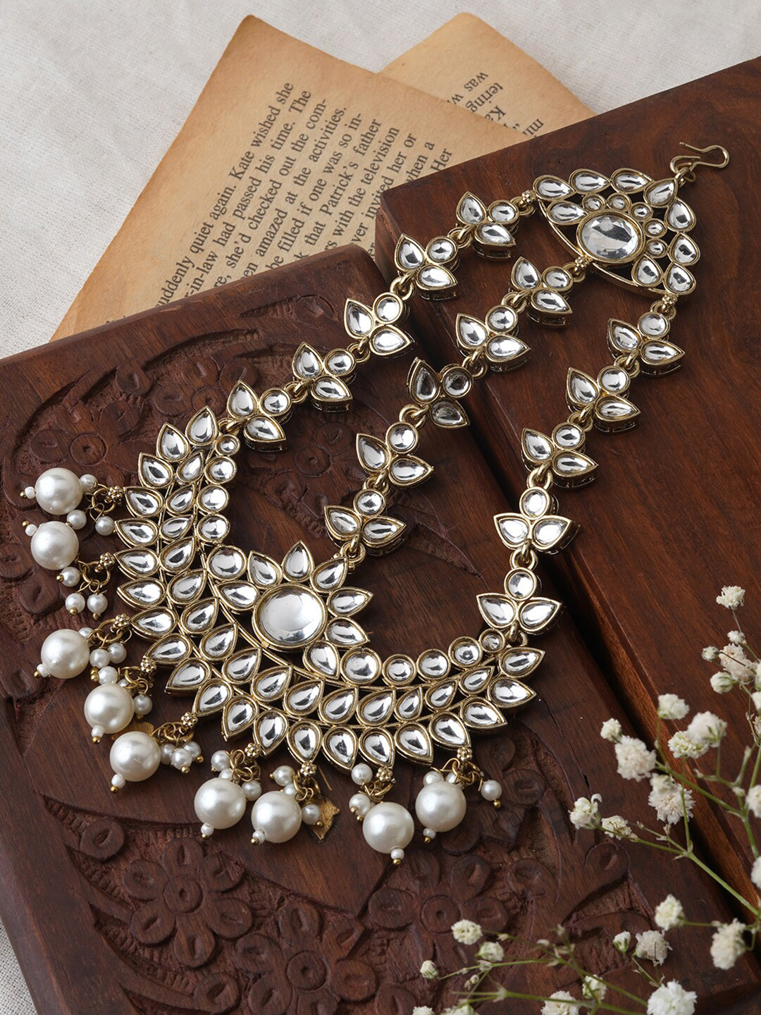 TEEJH Stones Studded Jhumar Passa