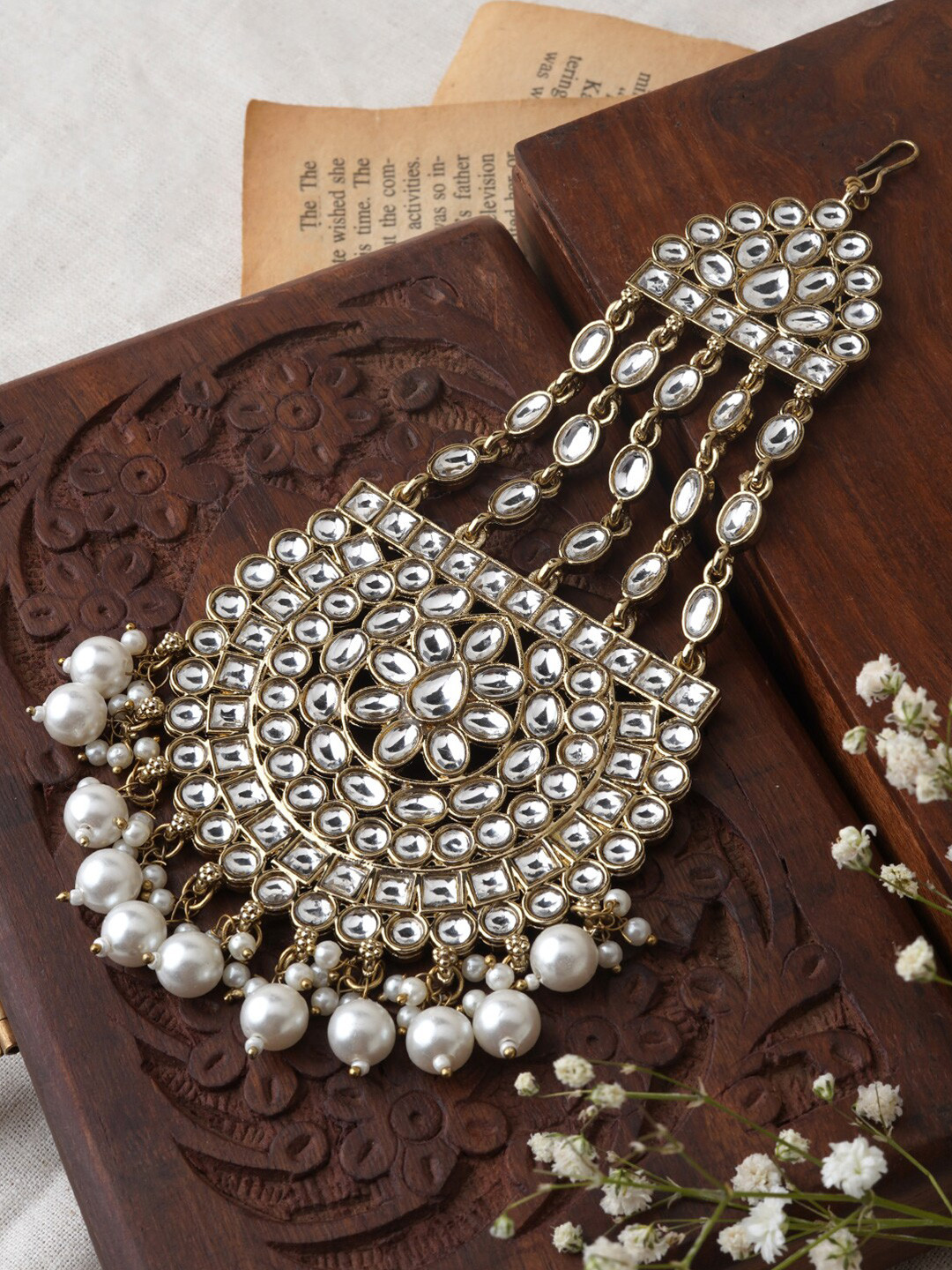 TEEJH Kundan Studded Jhumar Passa