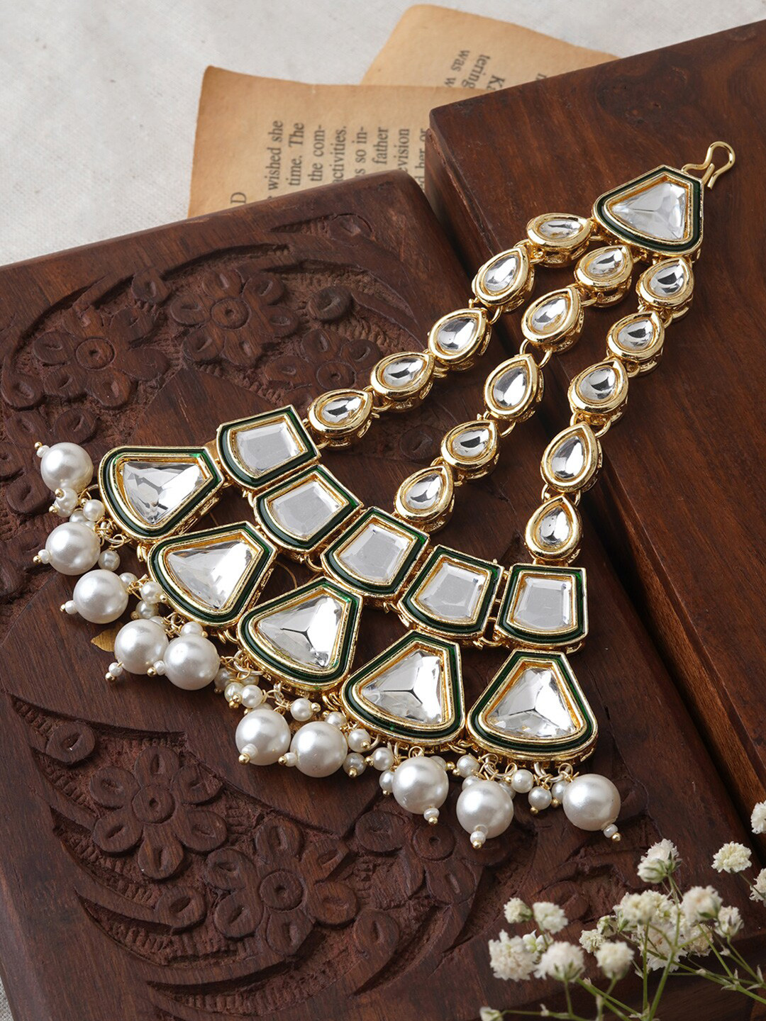 TEEJH Kundan Studded Jhumar Passa