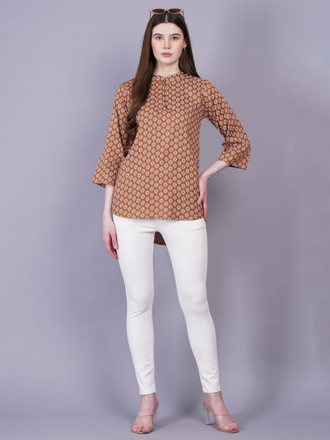 HIGHLIGHT FASHION EXPORT Geometric Printed Top