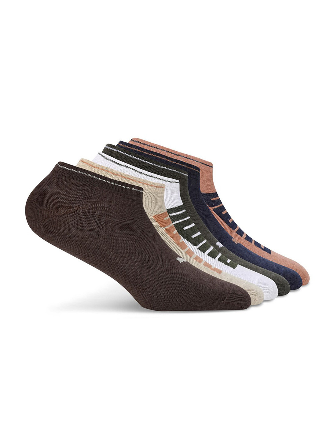 Puma Men Pack Of 6 Patterned Cotton Ankle-Length Socks