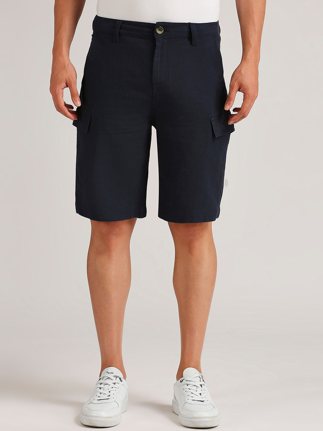 Pepe Jeans Men Zerot Cotton Linen Cargo Shorts