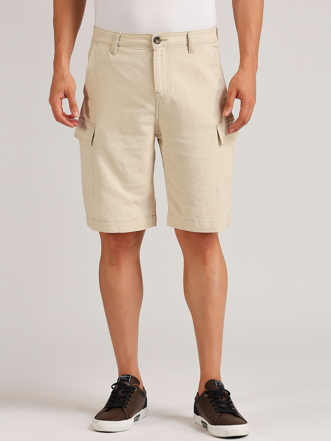 Pepe Jeans Men Zerot Cotton Linen Cargo Shorts
