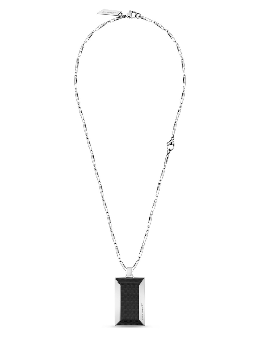 McLAREN Silver-Plated Square Pendants with Chains