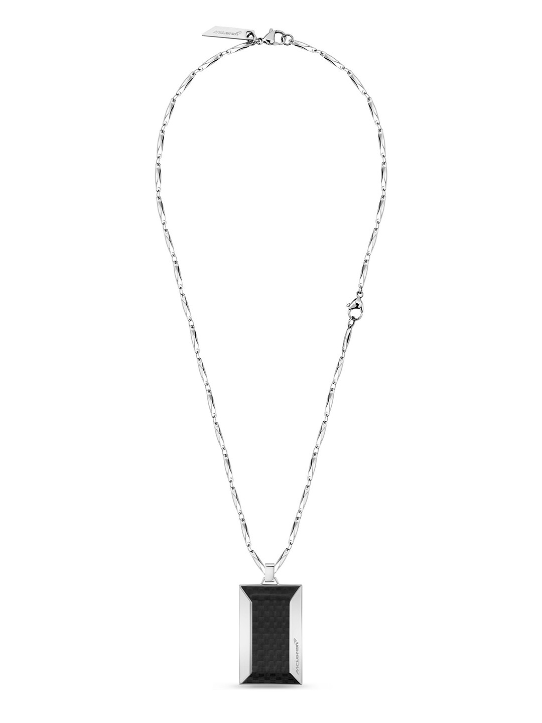 McLAREN Silver-Plated Square Pendants with Chains