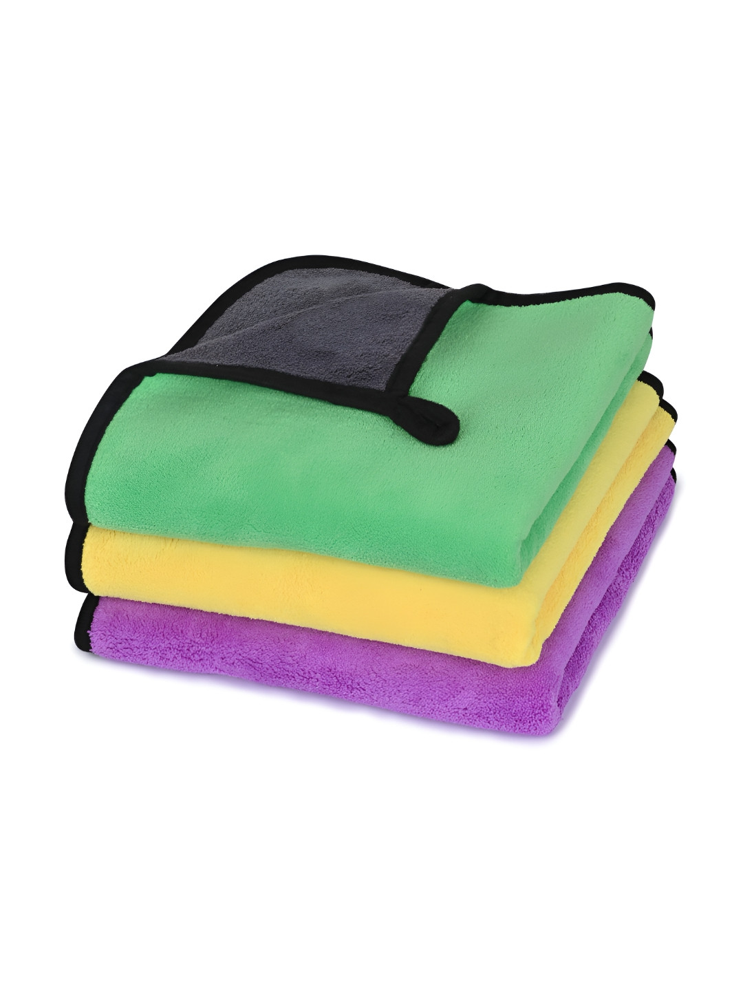 LOOM LEGACY Purple & Yellow 3 Pieces Microfiber Kitchen Towels