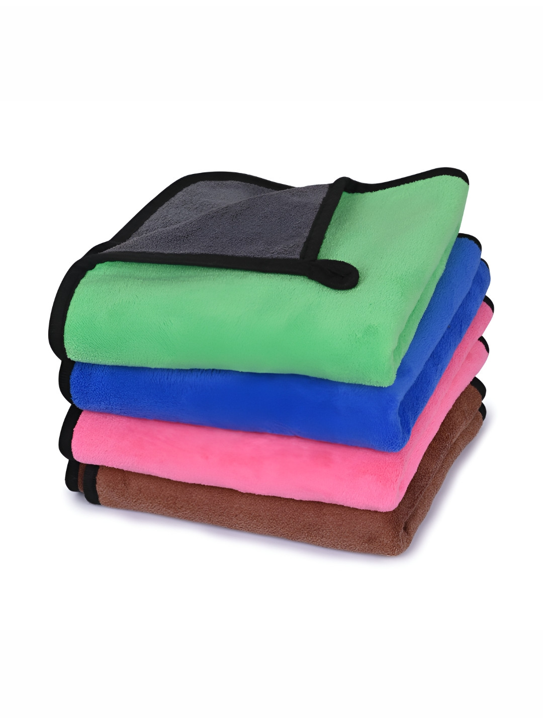 LOOM LEGACY 4 Pieces Green & Blue Microfiber 600 GSM Kitchen Towels