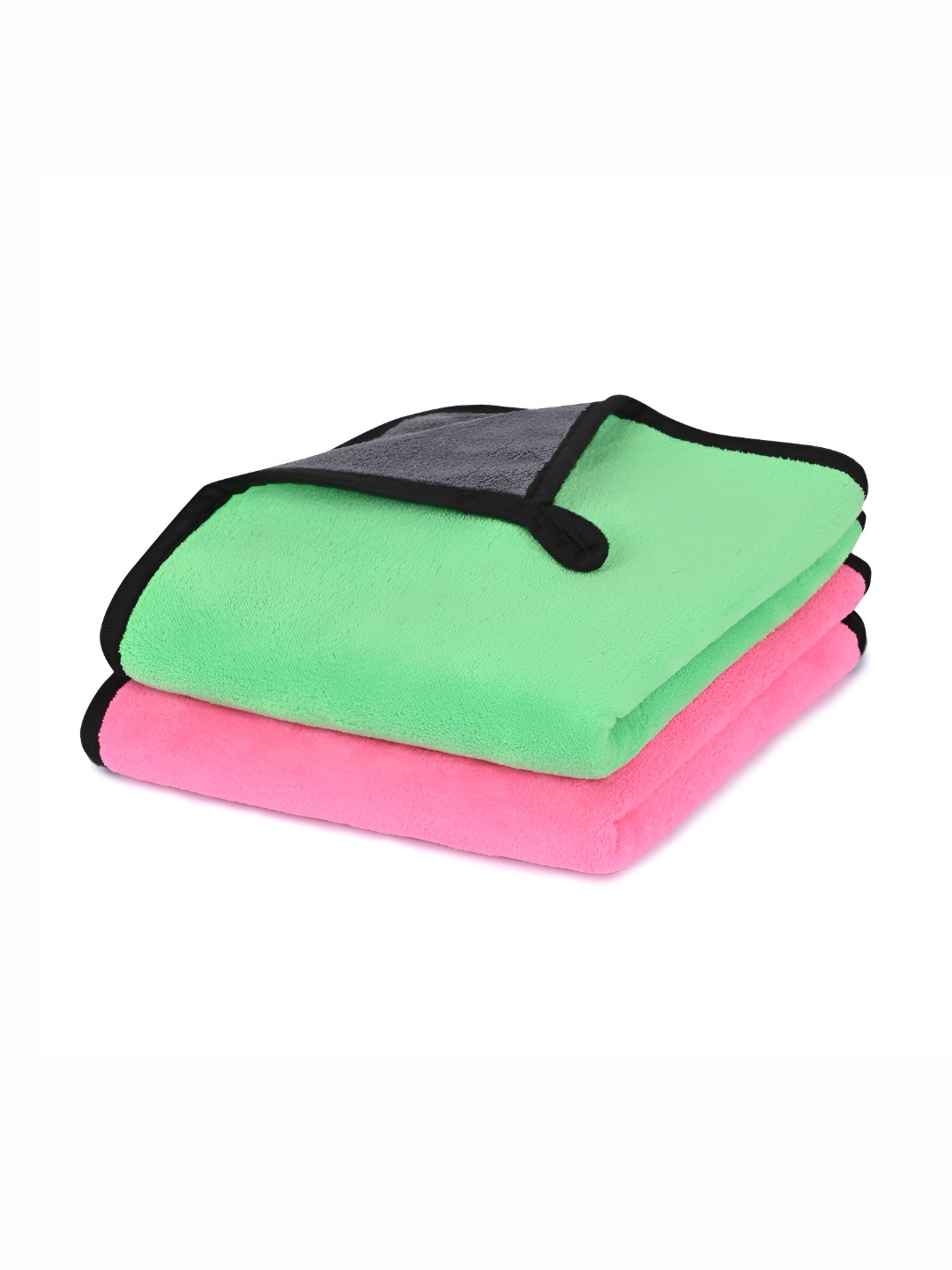 LOOM LEGACY Green & Pink 2 Pieces Microfiber Kitchen Towels