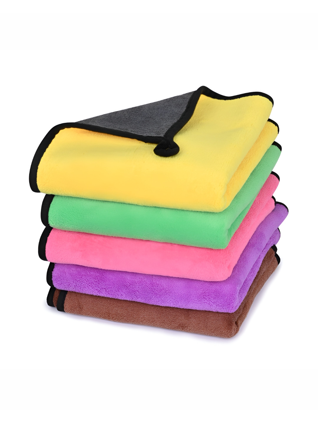 LOOM LEGACY Pink & Green 5 Pieces Microfiber Kitchen Towels