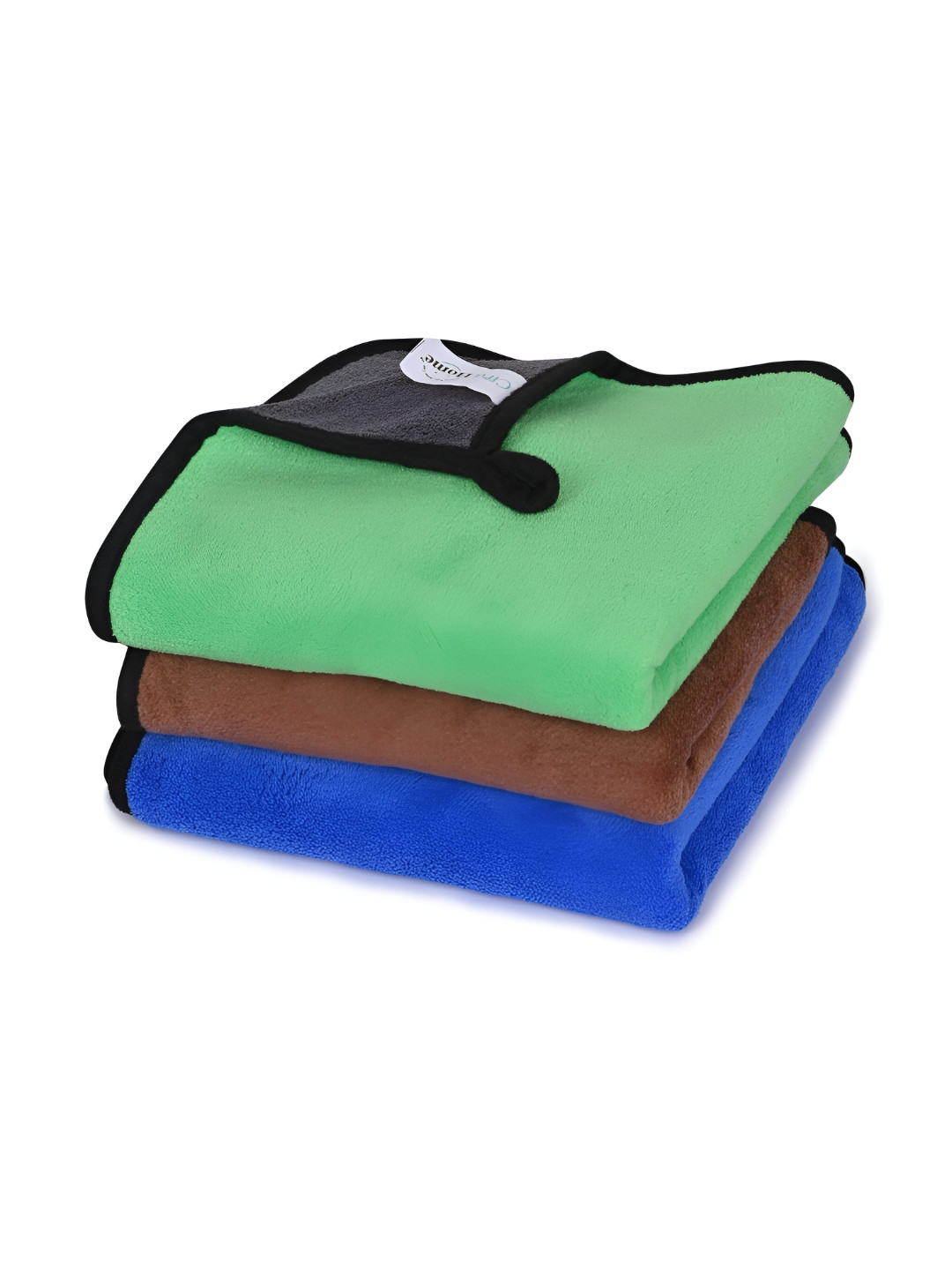 LOOM LEGACY 3 Pieces Blue & Green Microfiber 600 GSM Kitchen Towels