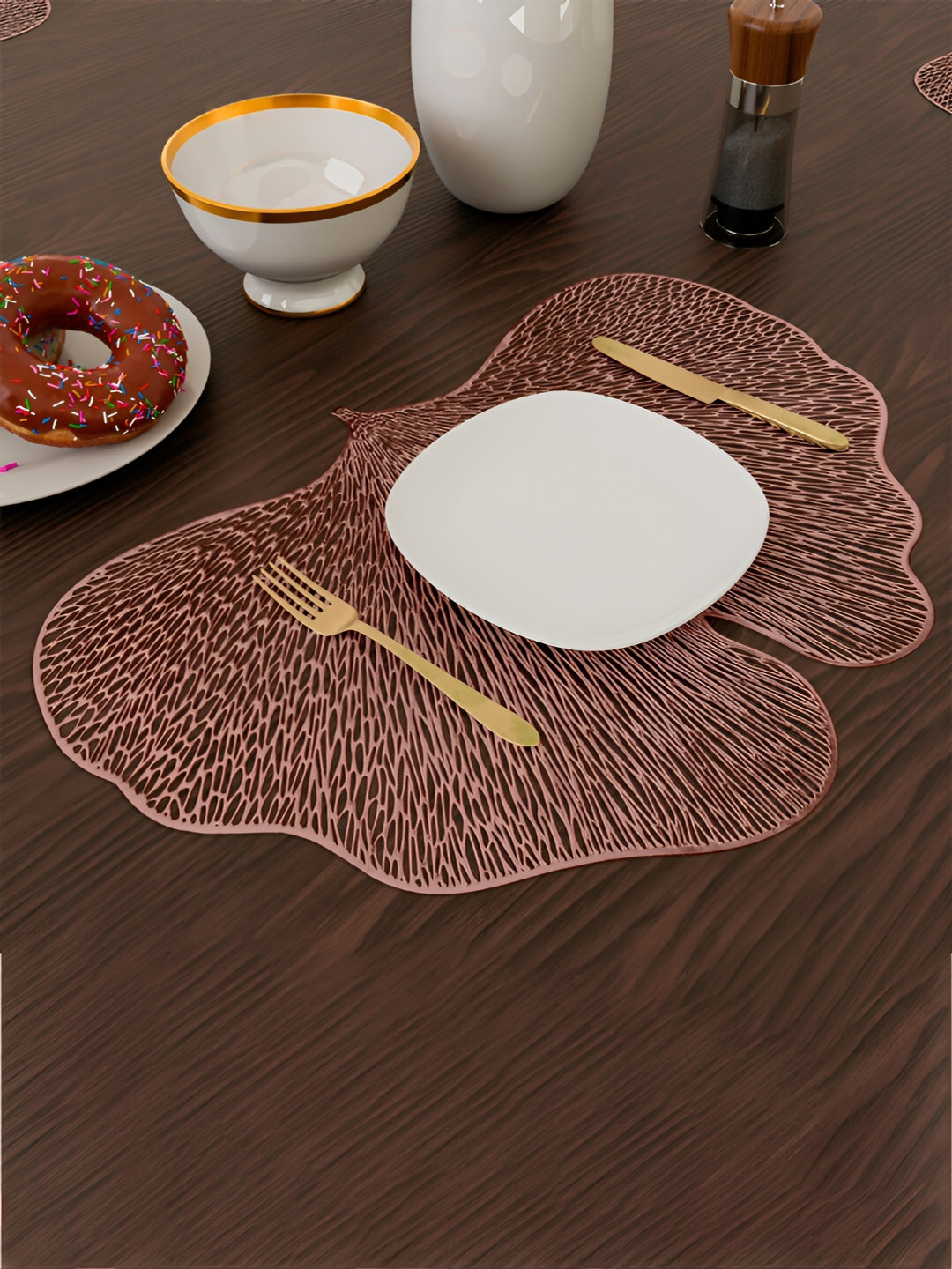 Kuber Industries 4 Pieces Copper Butterfly Shape Table Placemats