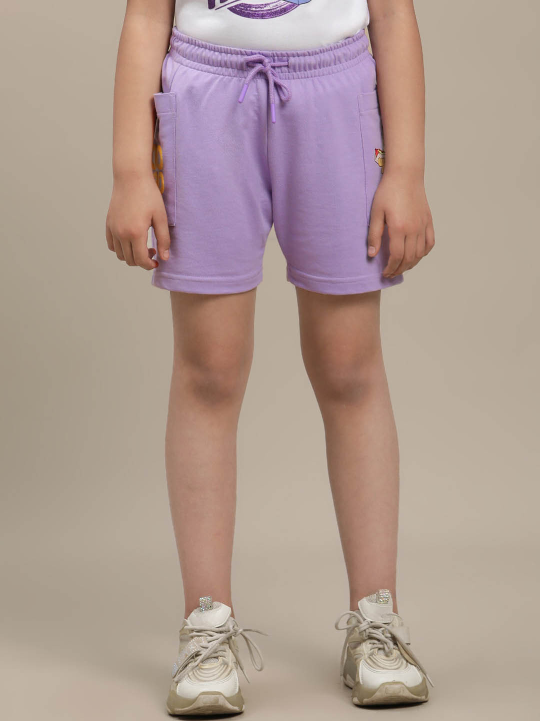 Kids Ville Girls Garfield Printed Cotton Mid-Rise Shorts