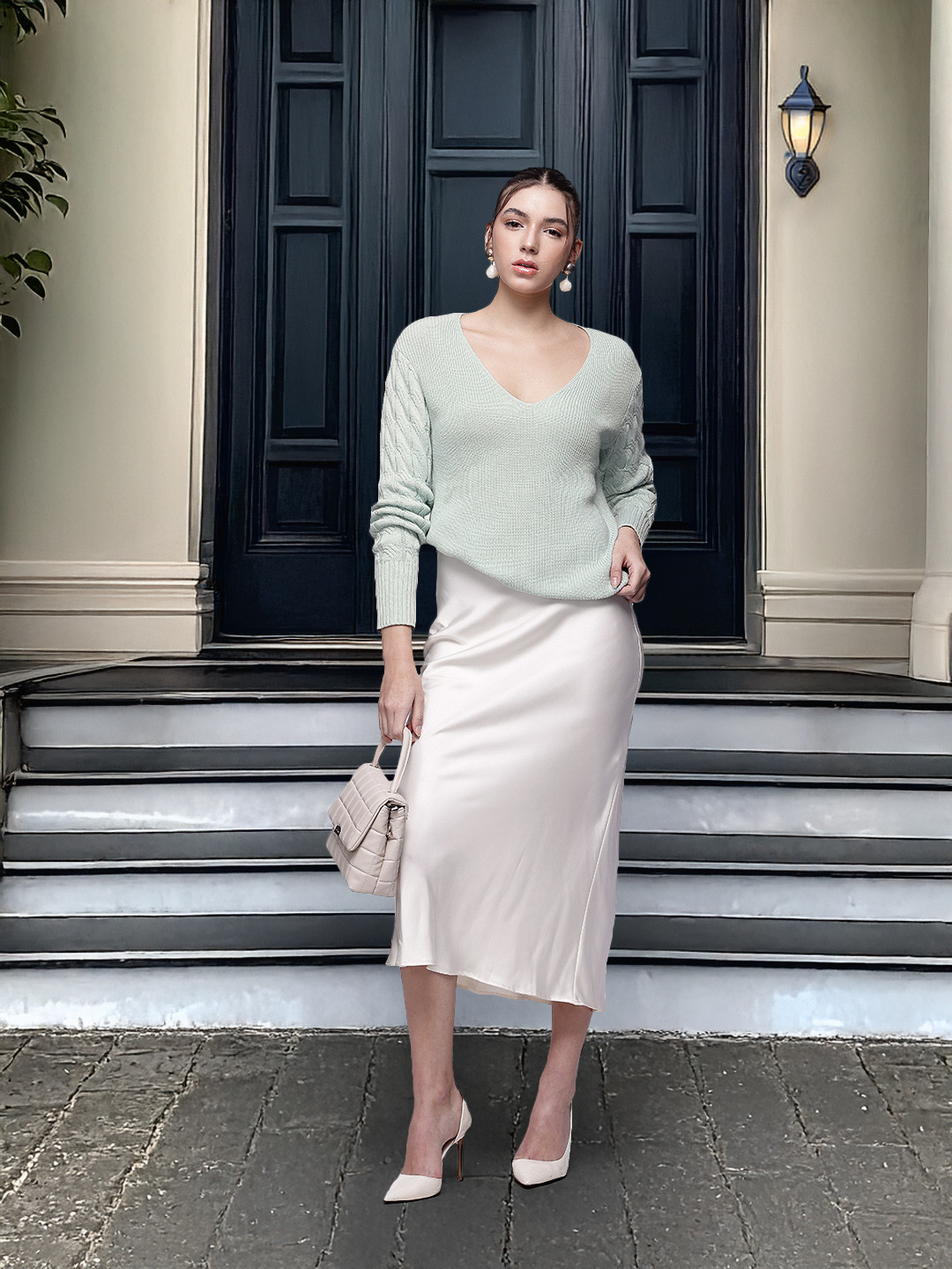 French Connection Knitted Pure Cotton Pullover Sweater