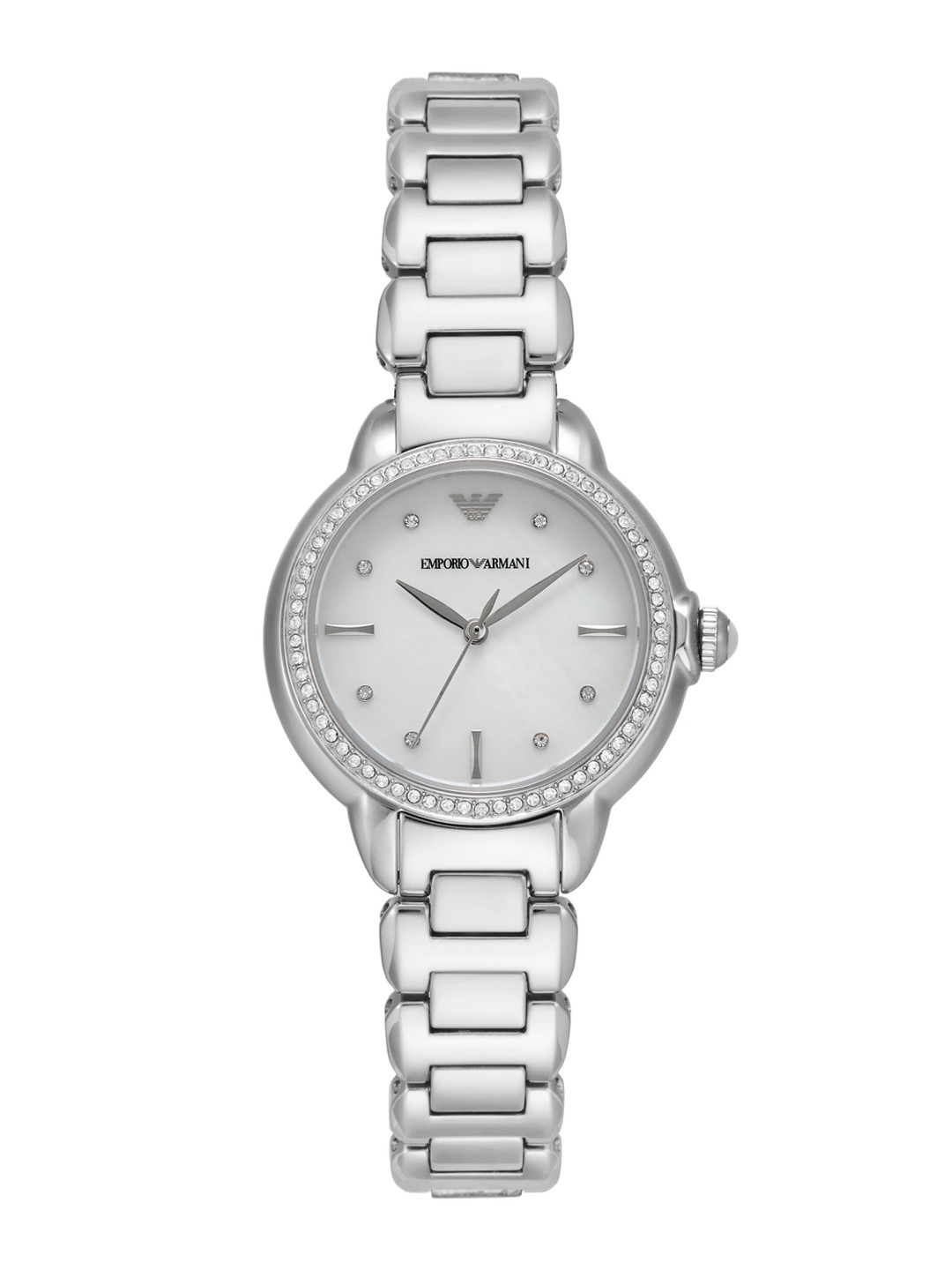 Emporio Armani Women Embellished Analogue Watch AR11596I-Silver