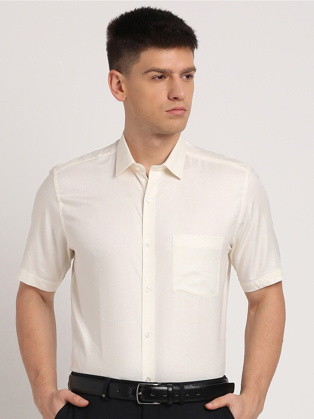Turtle Self Design Classic Pure Cotton Formal Shirt