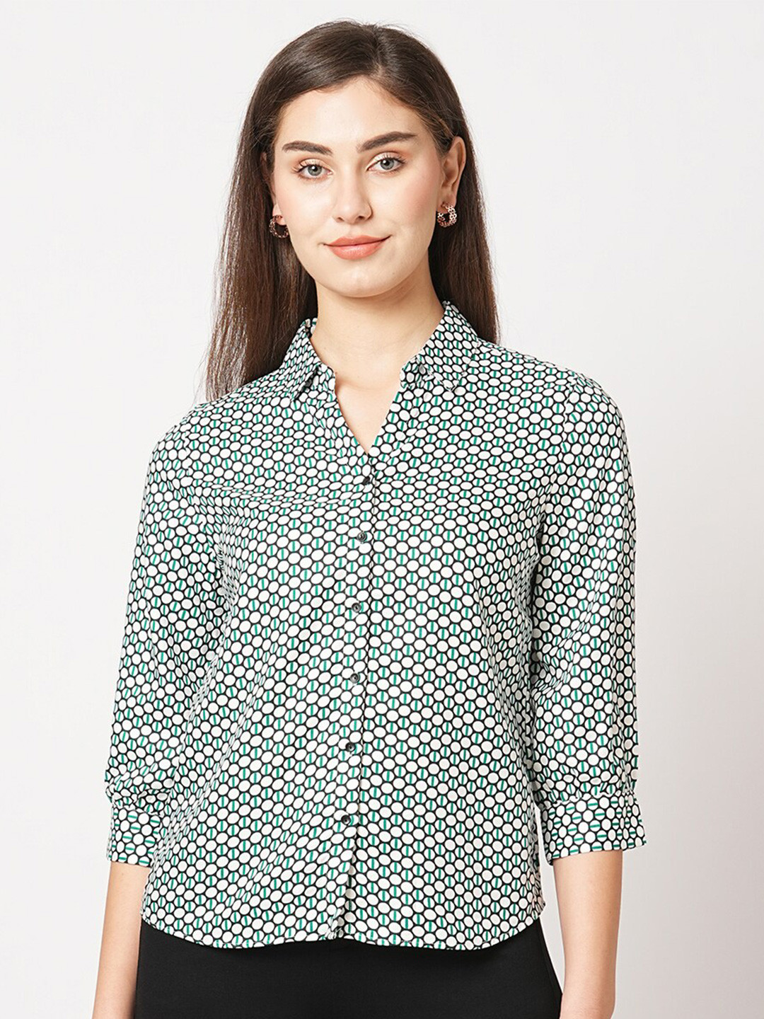 Kraus Jeans Regular Fit Geometric Casual Shirt