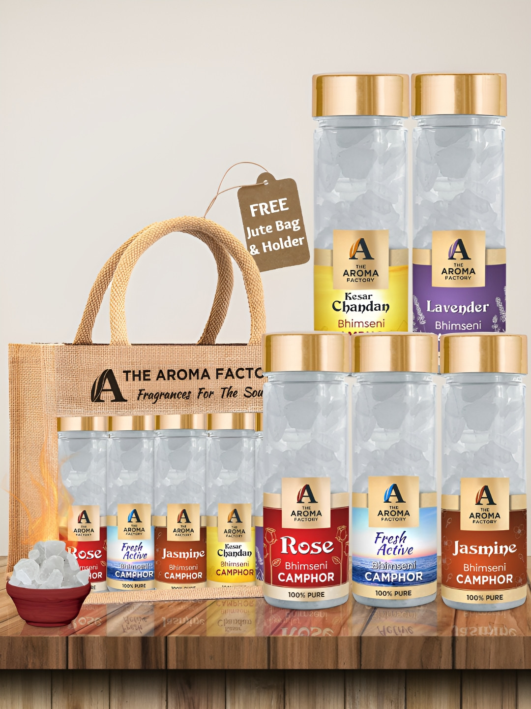 The Aroma Factory White  5 Pieces Scented Camphors