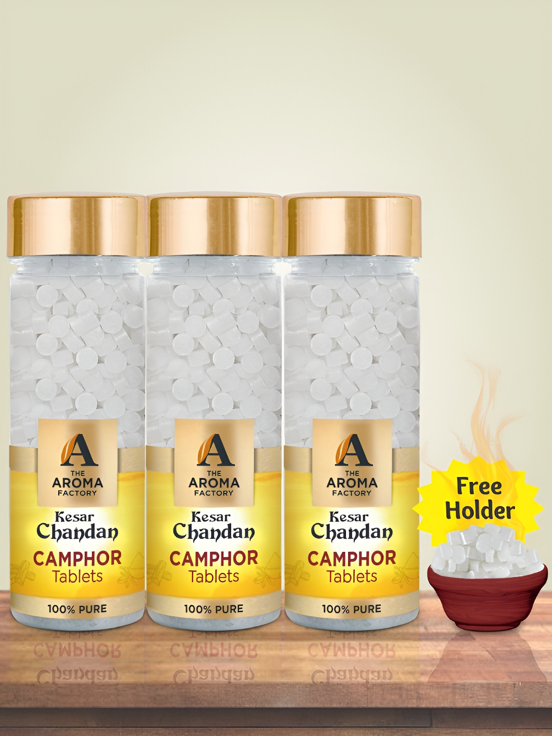 The Aroma Factory 3-Pcs White Kesar Chandan Scented Camphors