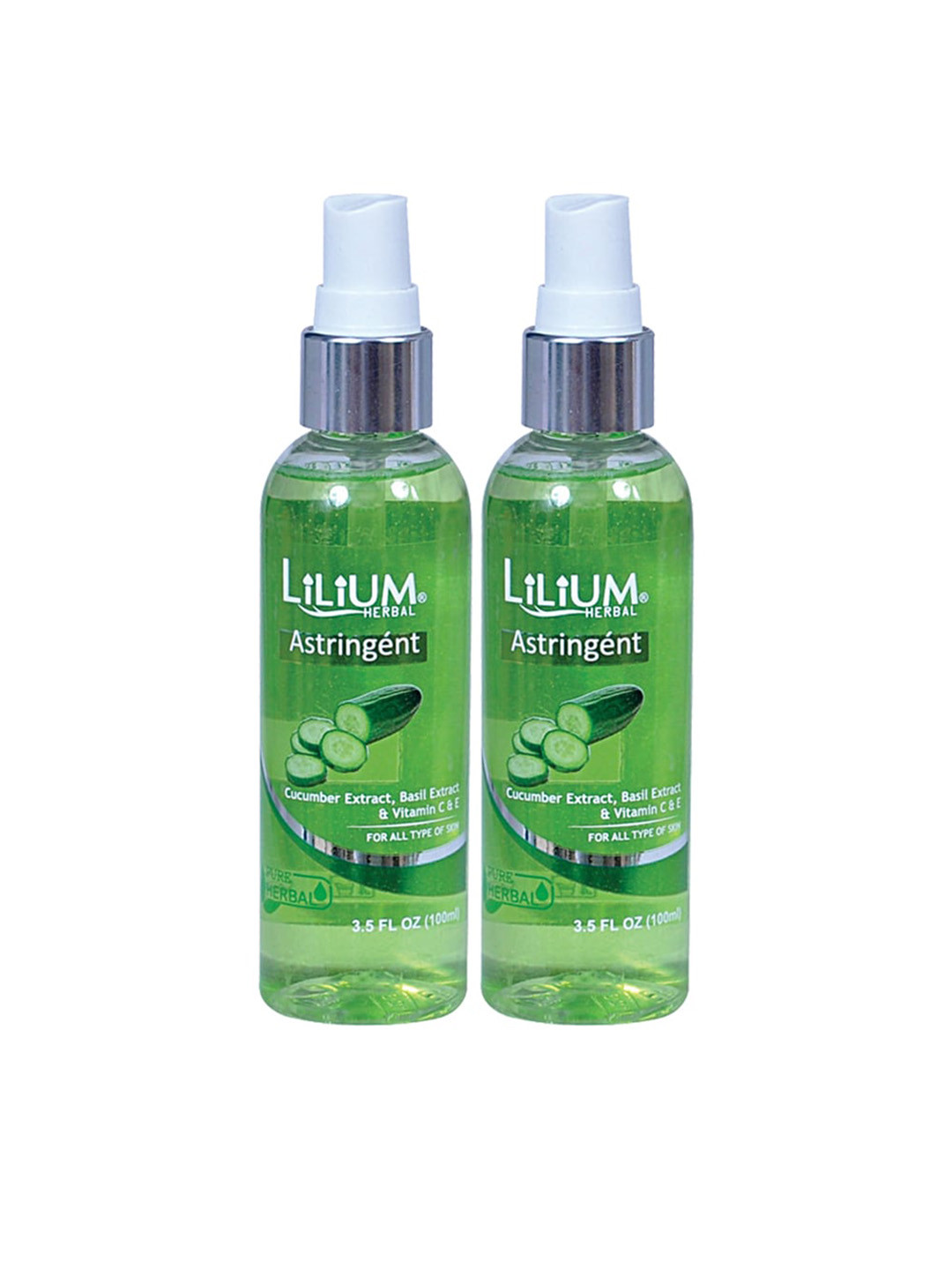 Lilium Set Of 2 Cucumber Skin Toner For Glowing Skin Pore Tightening-100mlEach